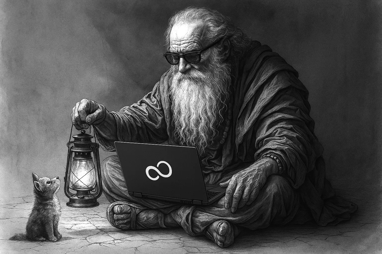 Diogenes 2025 with his laptop and lantern - The search for brilliant minds continues